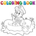 Coloring book little sailor theme 1