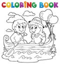 Coloring book love theme image 1 Royalty Free Stock Photo