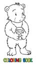 Coloring book of lttle funny bear