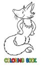Coloring book of lttle funny fox