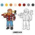 Coloring book, Lumberjack