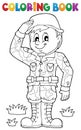 Coloring book male soldier theme 1