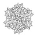 Coloring book, mandala, fantastic flower, Mehndi flower pattern . For adults and older children. Ornate hand-drawn vector