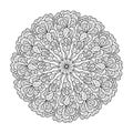 Coloring book, mandala, fantastic flower, Mehndi flower pattern . Ornate hand-drawn vector illustration