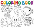 Coloring book marine life theme 2 Royalty Free Stock Photo