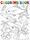 Coloring book marine life theme 1 Royalty Free Stock Photo