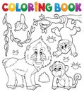 Coloring book monkey theme 4 Royalty Free Stock Photo