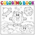 Coloring book monsters in space theme 1