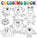 Coloring book monsters theme set 1 Royalty Free Stock Photo