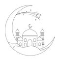 Ramadan Crescent Mosque Coloring Book