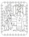 Coloring Book Of Mother Is Talking To Children