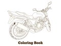 Coloring book motorbike vector illustration