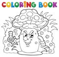 Coloring book mushroom theme 3
