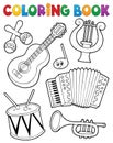 Coloring book music instruments 1 Royalty Free Stock Photo