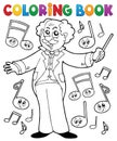 Coloring book music maestro Royalty Free Stock Photo