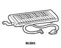 Coloring book: musical instruments (melodica)