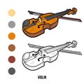 Coloring book: musical instruments (violin)