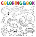 Coloring book ocean life theme 1