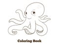 Coloring book octopus cartoon educational Royalty Free Stock Photo