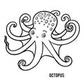 Coloring book, Octopus Royalty Free Stock Photo