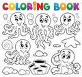 Coloring book octopus theme 1