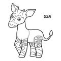 Coloring book, Okapi Royalty Free Stock Photo