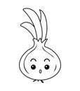 Coloring book, Onion with a cute face