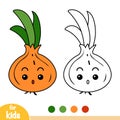 Coloring book, Onion with a cute face