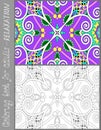 Coloring book page for adults - flower paisley