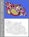 Coloring book page for adults - flower paisley