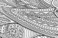 Coloring book page with black and white line art