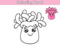 Coloring book page cartoon actinia