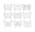 Coloring book page with 9cartoon butterfly. Vector illustration Royalty Free Stock Photo