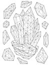 Coloring Book Page With Detailed Diamonds. Sheet To Be Colored With Jewel Ornamets. Big Precious Stones With Little Ones Royalty Free Stock Photo