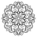 Clean Coloring Book Line Art Of Mandalas, Geometric Patterns, Solar Patterns, Waves, And Shells