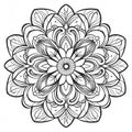 Clean Coloring Book Line Art Of Mandalas, Geometric Patterns, Solar Patterns, Waves, And Shells