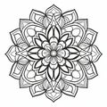 Clean Coloring Book Line Art Of Mandalas, Geometric Patterns, Solar Patterns, Waves, And Shells