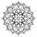 Clean Coloring Book Line Art Of Mandalas, Geometric Patterns, Solar Patterns, Waves, And Shells