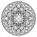 Clean Coloring Book Line Art Of Mandalas, Geometric Patterns, Solar Patterns, Waves, And Shells