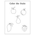 Coloring book page fruits Royalty Free Stock Photo