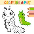 Coloring book or page for kids. caterpillar black and white vector