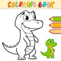 Coloring book or page for kids. crocodile black and white vector