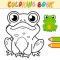 Coloring book or page for kids. frog black and white vector