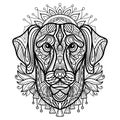 Coloring book page labrador dog vector illustration