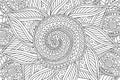 Coloring book page with linear pattern with spiral Royalty Free Stock Photo