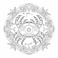 coloring book page mandala ocean sea crab