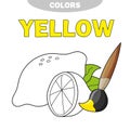 Coloring book page for preschool children with outlines of lemon - yellow color Royalty Free Stock Photo