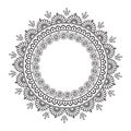 Coloring book pages for kids and adults. Hand drawn abstract design. Decorative Indian mandala Royalty Free Stock Photo