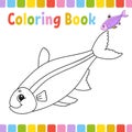 Coloring book pages for kids. Cute cartoon vector illustration Royalty Free Stock Photo