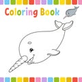 Coloring book pages for kids. Cute cartoon vector illustration Royalty Free Stock Photo